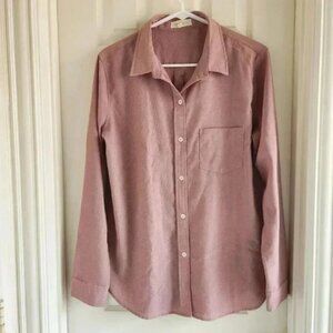 Promesa Striped Button Down Shirt Pink Mauve Color Size M